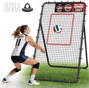 Suteck 7x4ft Volleyball Rebounder Net 2-Net System, 5-Angle Adjustable & Ultra-Durable Trainer for Spike, Serve, Passing & Solo Practice, Includes Storage Bag for Easy Travel & Portability, Black