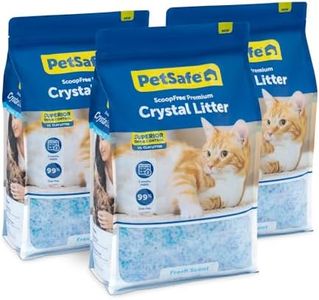 PetSafe ScoopFree Premium Crystal Cat Litter (3 Pack of 8 Lb Bags) Lightly Scented Kitty Litter, Best Litter with Odor-Trapping Crystals, Superior Odor Control, 99% Dustless Formula, Fresh Scent