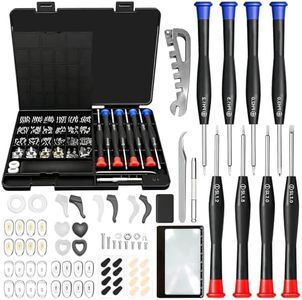 Magnetic Eyeglass Repair Kit - Professional Glasses Repair Tool Set with Assorted Screws, Nose Pads, Precision Screwdrivers, Tweezers & Magnifying Glass for Eyeglasses, Sunglasses, Spectacles, Watches