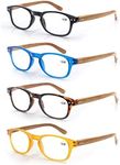 MODFANS 4 Pack Reading Glasses Fash