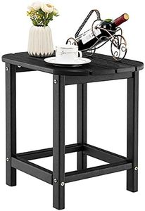 Costway 46cm Adirondack Outdoor Side Table, Weather Resistant End Table, Outdoor Tea Table for Patio, Backyard, Poolside and Garden (Black)