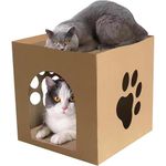 Dog Trust Cat Cardboard Scratcher, Cat Cardboard House with Scratch Pads Cat Box Cat Bed for Indoor, Hideout for Cat Rabbit Bunny Small Animals Pack of 1 Small Breeds