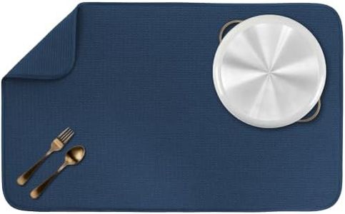 S&T INC. Dish Drying Mat, 18" x 30", Jumbo, Navy