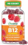 Lifeable Vitamin B12 Gummies for Adults | 1000 mcg | Great Tasting B12 Vitamins | Non-GMO, Vegan B12 | for Energy and Metabolism Support | 90 Gummies