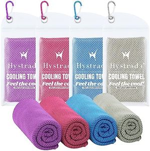 Hystrada 4 Pack Cooling Towels 40" x 12"-Cooling Scarf, Cold snap Cooling Towel for Instant Cooling Relief for All Physical Activities: Golf, Fitness, Camping, Hiking, Yoga, Pilates