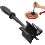 Meat Chopper, Heat Resistant Meat Masher for Ground Beef, Hamburger Meat, 5 Curve Blade Hamburger Chopper, Ground Meat Smasher Ground Beef Chopper, Mix and Chop Kitchen Tool & Meat Browning Utensil