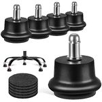 Bell Glides Replacement Office Chair or Stool Swivel Caster Wheels to Fixed Stationary Castors (Bell Glides Short)