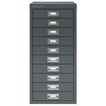 Bisley Filing Cabinet, Metal, Anthracite Grey, One Size, H2910NL