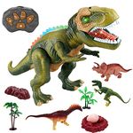 Remote Control Dinosaur Electric Toy Kids RC Animal Toys Dinosaur Walking and Roaring Realistic T-Rex Robot Toys for Toddlers Boys Girls Green