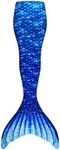 Fin Fun Authentic Wear-Resistant Mermaid Tail for Swimming, Kids and Adults, NO Monofin, for Girls and Boys, Arctic Blue, Size Youth 12