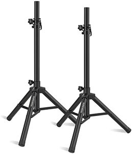 Vondynote Pair of Tripod Speaker Stands PA DJ Short Tripod Speaker Stand Slim Mini Speaker Stand
