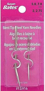 Susan Bates Bent Tip Steel Yarn Needles, Size 13 and 16, 2-Pack