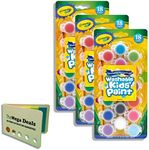 Crayola Washable Kids Finger Paint Assorted Colors, Pack of 3 | Includes 5 Color Flag Set