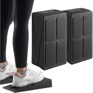 Navaris Squat Wedge Block - Set of 2 - Adjustable Foot & Calf Stretcher - Durable Yoga Blocks also for Gymnastics - Foam Slant Board for Strength & Flexibility