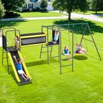 Hapfan 660lbs Swing Set with Slide,