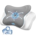 MISSCOZY Ergonomic Pillow for Side Sleeper-Cervical Pillow for Neck Pain Relief,Anti Snore Sleep Apnea,Memory Foam Neck Support Side/Back/Stomach Sleepers,Washable Cover No.HK30001(Grey,Standard)