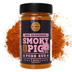 Smoky Pig BBQ Pork Rub - 100% Natural BBQ Seasoning - Perfect Blend Of Spices For Smoky BBQ And Grill Pork Dishes - Large Jar (220g)