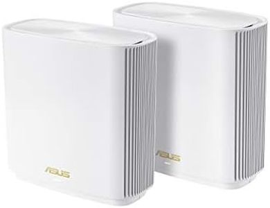 ASUS ZenWiFi AX6600 Tri-Band Mesh WiFi 6 System (XT8 2PK) - Whole Home Coverage up to 5500 sq.ft & 6+ rooms, AiMesh, Included Lifetime Internet Security, Easy Setup, 3 SSID, Parental Control, White