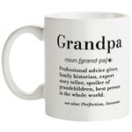 Fatbaby Funny Coffee Mug Gifts for Grandpa From Grandchildren Daughter Son,Birthday Christmas Father's Day Gifts for Grandpa,Grandfather Definition Coffee Mug Tea Cup 11OZ