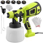 JiGiU Paint Sprayer, 700W Electric HVLP Spray Gun 1400ml Fence Paint Sprayer Electric Paint Sprayer with 5 Nozzles & 3 Patterns Handheld Paint Sprayers for Home DIY Painting Cabinet,Walls,Ceilings