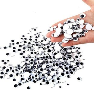 CCINEE 500 Pieces 6mm -12mm Black Wiggle Googly Eyes with Self-Adhesive