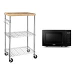 Amazon Basics Kitchen Storage Microwave Rack Cart | COMFEE' CM-M201K(BK) Countertop Microwave Oven