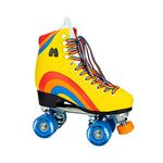 Moxi Rainbow Rider Beginner Quad Roller Skates - Recreational Outdoor High Top Roller Skates in Multiple Colours for All Ages (Sunshine Yellow, UK 7)