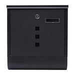 Fine Art Lighting Wall Mounted Mailbox, Alloy Steel, Black Sand Grain, 13"x12"x4"
