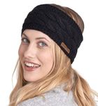 Womens Winter Ear Warmer Headband - Fleece Lined Cable Knit Ear Band Covers for Cold Weather - Soft & Stretchy Head Wrap