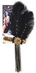 Forum Novelties Roaring 20's Sequin Flapper Headband with Feather, Gold, One Size