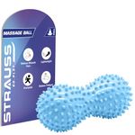 STRAUSS Peanut Shape Massage Ball | Trigger Point Release, Myofascial Release, Body Massager for Muscle Recovery, Yoga, Physical Therapy | Improve Flexibility, Mobility, & Blood Circulation ,(Sky Blue)