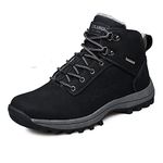 EZUOGO Men's Snow Boots Outdoor Waterproof Sneaker Winter Warm Shoes (US-12, Black)