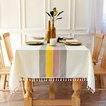 Linen Tablecloth Square Cotton Table Cloth Washable 55x55 Nappe de Table Carré for Kitchen Dining Table Cover Decorations