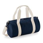 Bagbase Mini Barrel Bag (One Size) (French Navy/Off White)