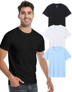 Pioneer Camp Mens Bamboo Viscose T Shirt Ultra Soft White Plain Tshirts for Men Cooling Crew Neck Casual Basic Tee Shirt