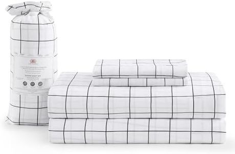 King Sheet Set - Premium Washed Ultra-Soft Microfiber King Bed Sheets - Incredible Softness - Deep Pocket - Bedding Sheets (King, Windowpane)