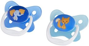 Dr. Brown's Prevent Contour Pacifier, Stage 2 (6-12m), Polka Dots Blue, 2-Pack