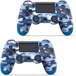AROEVEIB for PS4 Controller 2 Pack, Wireless Game Controller with Dual Vibration/Motion Sensor/Screenshot/3.5mm Audio Jack, with 2 USB Cable