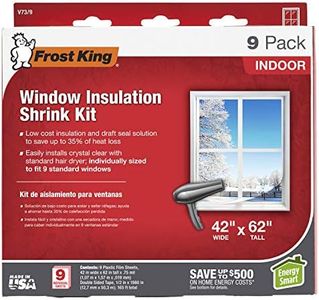 Frost King V73/9H Indoor Shrink Window Kit 42 62-Inch, Clear, 9-Pack