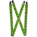 Buckle-Down Suspenders-Marvin The Martian W/Poses/Expressions Green, Multicolor, 3.5" x 2.5"