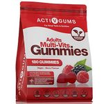 Adults Multivitamins 180 Vegan Gummies. 90 Days Supply. Resealable & Recyclable Pouch. 11 Essential Vitamins & Minerals A,D,E,C,B3,B6,B5,B12,Biotin,Zinc&Iodine. for Adults & Teens by ActivGums®