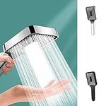 Shower Head with Handheld, High-Pressure Handheld Showerhead, Multifunctional Shower Head with Swith & Spray, Hard Water 4 Spray Modes Handheld Shower Head for Home, Gym, Senior Hotel, Bath #B