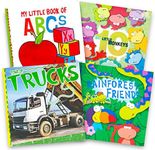 Picture Book Set for Kids Toddlers- 4 Books Featuring Trucks, Tractors, Farm Animals and Forest Friends