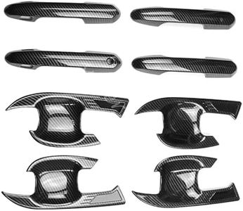 MAX COOL Carbon Fiber Car Door Handle Cover with Surrounds Suitable for Toyota RAV4 Hybrid Edge 2019-2023