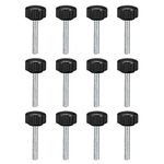 uxcell M4 x 30mm Male Thread Knurled Clamping Knobs Grip Thumb Screw on Type Round Head 12 Pcs