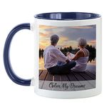 Let's Make Memories Personalized All-Occasion Picture Perfect Photo Mug - Navy + Message - 325 ml