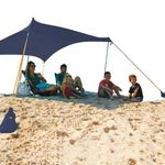 Otentik Beach Sunshade - with Sandbag Anchors - The Original Sunshade Since 2011 (Medium 8.2 x 5.5 ft - Up to 5 People, Navy)