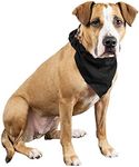 3 Pcs Plain Cotton Pets Dogs Bandana Triangle Shape - Large & Washable (Black)