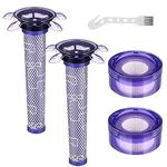 Erinice Upgraded V8 Filter Replacement for Dyson V8 V7 New Version / SV25 / SV37 / V8 Animal Extra Cordless Vacuum, 2 Post + 2 Star Pre-motor Filters, Replace to Part # 965661-05