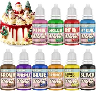 Food Coloring - 10 Color Food Grade Rainbow Liquid Food Coloring Set for Baking, Cake Decorating, Cooking - Neon Food Dye for Slime Making and DIY Crafts - 0.7.(20ml) Bottles